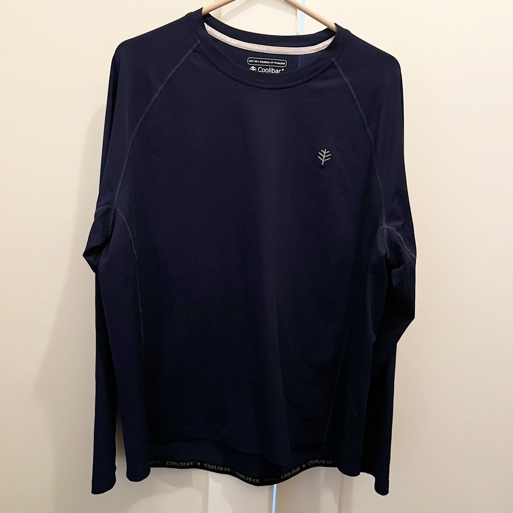 Coolibar Hightide Long Sleeve Swim Shirt XL‎ Navy Blue UPF 50 UV Protection